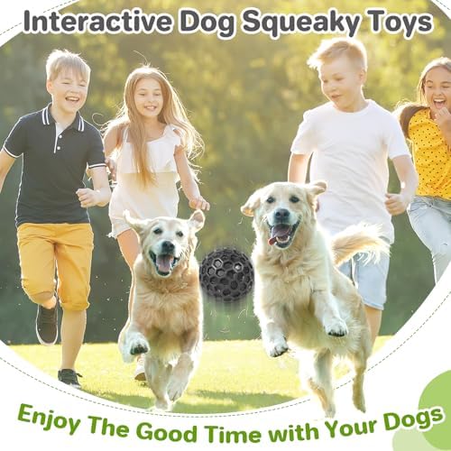 DISSKNIC Indestructible Squeaky Dog Balls Puppy Toys, Interactive Dog Toys for Small Dogs, Puppy Chew Toys for Teething and Relax, Dogs Chew Toy Balls Small Toys for Small Breed