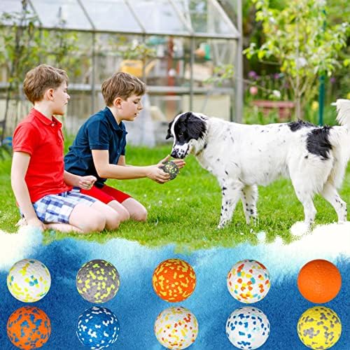 Lenwen 10 Pcs Dog Balls for Aggressive Chewers, 2.5 Inch, Bright Color