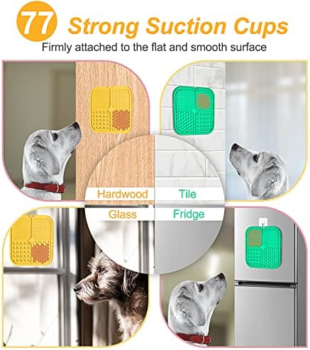 LUKITO Premium Silicone Licking Mat for Dogs & Cats, 77 Suction Cups, Slow Feeder, Boredom Reducer, Anxiety Relief, Dishwasher Safe, Food Grade