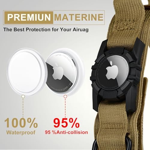 Tactical AirTag Dog Collar Leash Set - Heavy Duty, Adjustable GPS Colla
