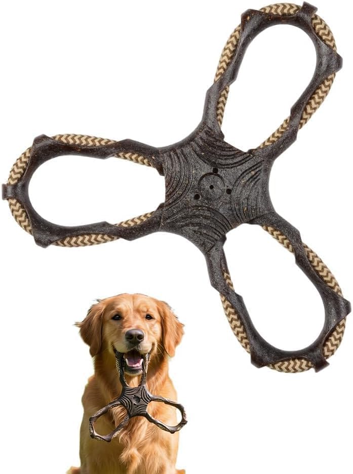 3 Way Doy Toys, Dog Tug Toy for Multiple Dogs, Dog Chew Toys, Black