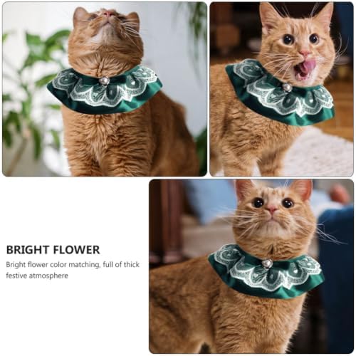 Cat Lace Collar Necktie with Bow and Pearl Decor Adjustable Polyester