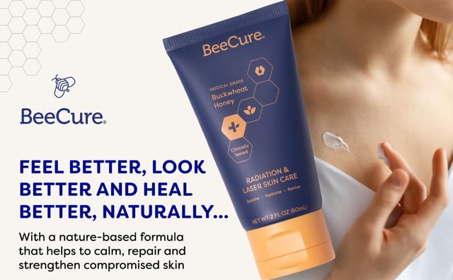 Radiation & Laser Skin Care Cream - Calendula Cream and Natural Buckwheat Honey Hydrating Skin Moisturizer to Soothe and Calm Skin After Sunburn or Skin Redness for Sensitive Skin - 2 fl oz