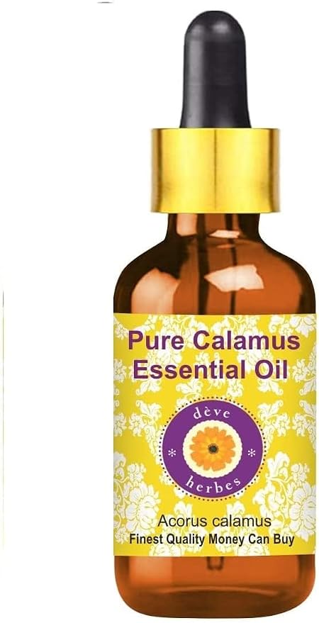 dève herbes Calamus Essential Oil (Acorus Calamus) with Glass Dropper | Pure | Non-Sticky | Non-Greasy | Lightweight | Men & Women | All Skin Types | Steam Distilled 50ml (1.69 oz)