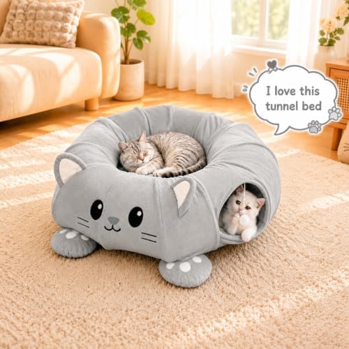 Cat Tunnel Bed with 21 Interactive Toys