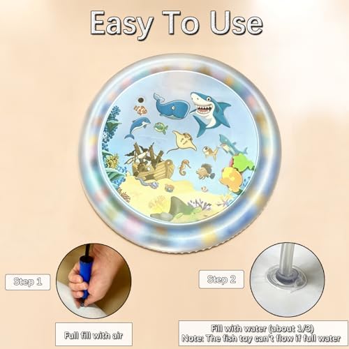 2Pcs Extra Thick Pet Sensory Play Mat and Air Pump, Interactive Cats Toy,L