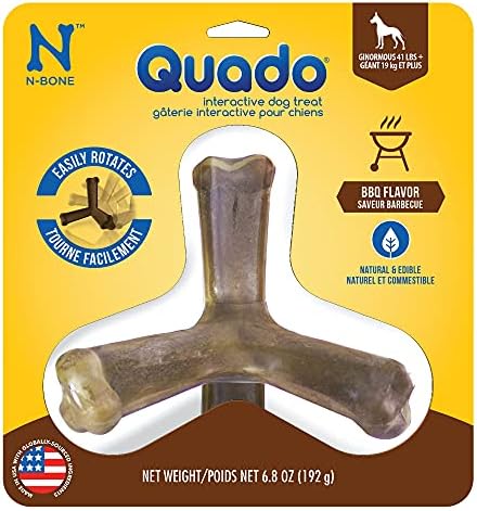 N-Bone Quado Interactive Treat, BBQ Flavor, Large, Hickory (701207) 6.8 Ounce (Pack of 1)