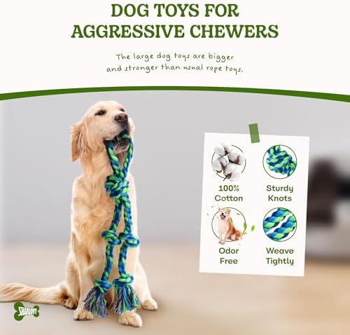 Dog Rope Toy for Large Dogs Heavy Duty Dog Chew Toys for Aggressive Chewers