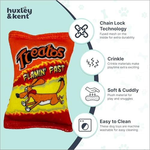 Huxley & Kent Tiny Tuff Plush Dog Toy, Treatos Snacks