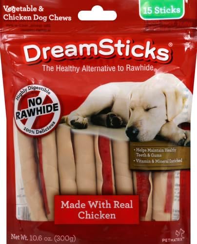 DreamBone DreamSticks with Real Chicken Chews for Dogs,These Easy-to-Digest Rawhide-Free Chews are a Dog’s Favorite Distraction,(Pack of 30)