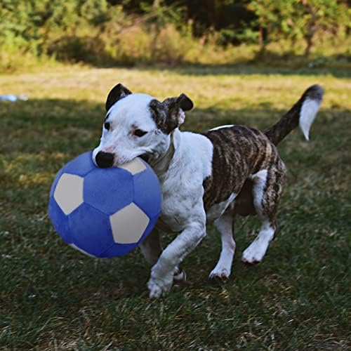 Dog Toys Balls, Pet Chew Toy Soft Interactive Plush Football, 7 in