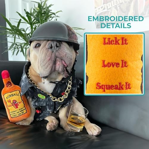 Haute Diggity Dog Furball Bottle Plush Dog Toy, Drink Parody Chew Toys