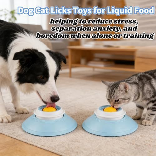 Dog Cat Licks Toys for Liquid Food, 2026 New Non-Slip Dog Lick Bowl Toys, Anxieties Relief Slow Feeder Dog Lick Ball Treat Dispenser (White Ball)