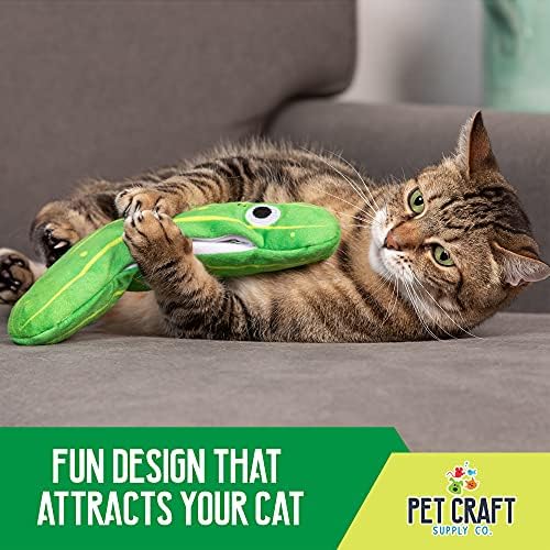 Pet Craft Supply Wiggle Pickle and Shimmy Shark Flipper Flopper Interactive Electric Realistic Flopping Wiggling Moving Fish Potent Catnip and Silvervine Cat Toy, Multi (8727)for All Breed Sizes.