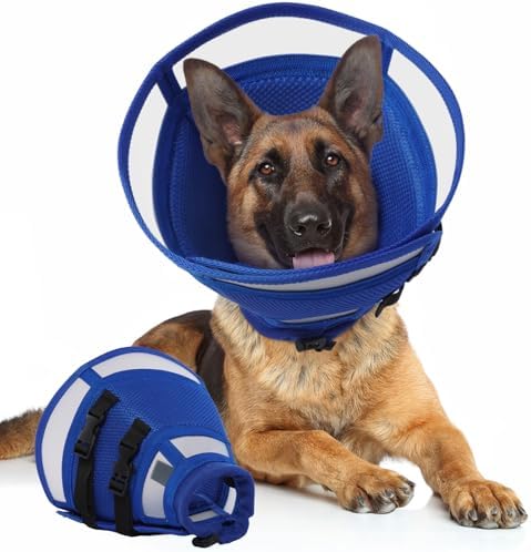 Soft Fold-Over Anti-Lick Dog Cone, Comfortable E-Collar for Large Dogs