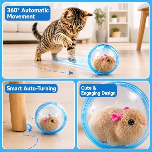 Self-Rolling Interactive Cat Ball, 360° Rotating Automatic Pet Toy