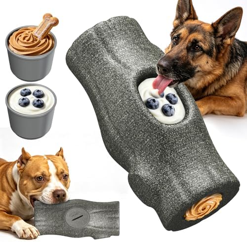 Big Dog Toys for Large Dogs and Aggressive Chewers,Toys for Refillable Frozen Dog Treat Molds,Coffee Wood Dog Chew Toys,Dog Licking Toy to Keep Them Busy,Dog Treat Jar,Dog Gifts