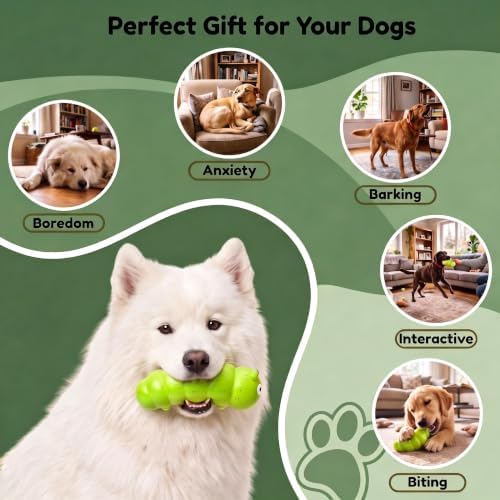 Squeaky Dog Chew Toys, Interactive Tough Indestructible Dog Toys for Aggressive Chewers, Medium to Large Dogs, Indoor & Outdoor Use