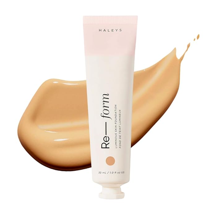 HALEYS Re-form Luminous Skin Foundation, VEGAN + CRUELTY-FREE, Blurs, Conceals, Blendable, Buildable Med-to-Full Coverage, Weightless, Oil-free, All-Day Wear, Hyaluronic Acid, All skin types (4.3)