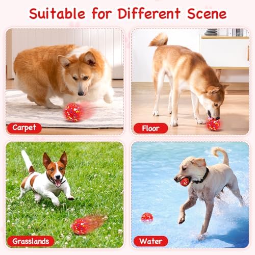 Lollyx Interactive Dog Toys, Interactive Dog Ball Toy for Small Medium Dogs | Rechargeable, Bouncing & Rotating Dog Ball, Chew Resistant Design to Keep Busy Moving, Indoor Outdoor Exercise