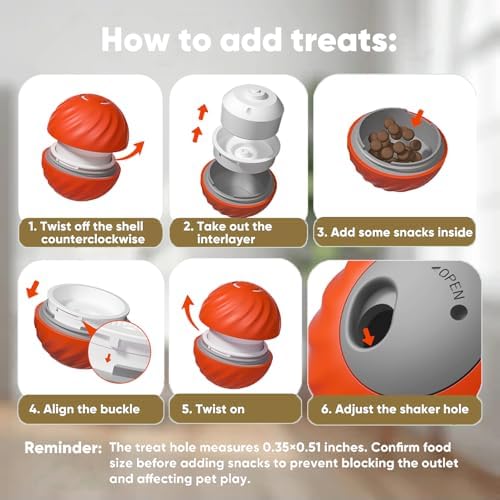 Interactive Dog Toys for Small Dogs – Peppy Pet Ball & Active Rolling Puppy Toys to Keep Them Busy, Daily Training Interactive Puppy Toys Treat Dispensing Puzzle for All Dogs