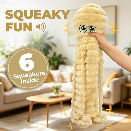 PrimePets Crinkle Squeaky Dog Toys, 27” Extra Large Plush Octopus Dog Toy