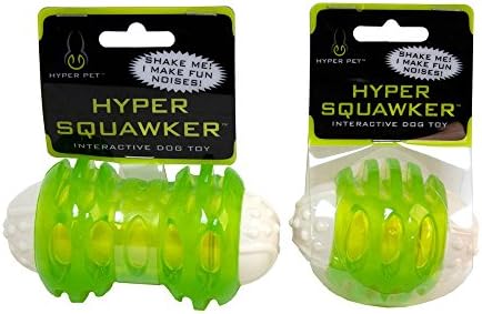Hyper Pet Hyper Squawkers Dog Bone Durable Dog Toy, TPR and Nylon, Medium