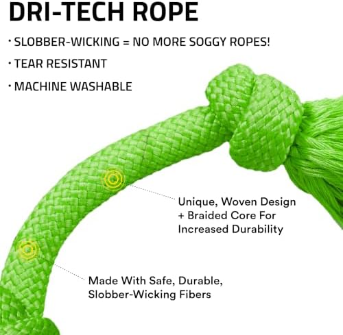 Playology Tug Rope Dog Toys for Medium Dogs - Medium, Sweet Potato Scent