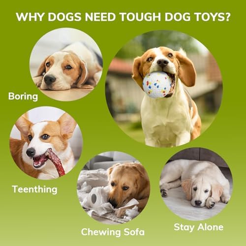 8 Pack Dog Balls, Dog Toy Balls 2.28'' - Indestructible Dogs Ball for Aggressive Chewers, Small Tennis Ball for Dogs(Small/Medium), Fit Same Listing Automatic Launcher Only ETPU Material