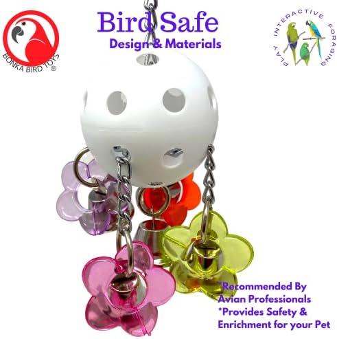 Bonka Bird Toys 1937 Bellpull Bird Toy Parrot Cage Toys Cages African Grey Conure Cockatiel.
