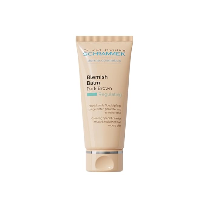 Schrammek Blemish Balm Dark Brown (1.4 fl oz) - Covering Special Care for Irritated, Reddened & Impure Skin - The Original since 1967 - BB Cream - Tinted Face Moisturizer - Facial Skin Care - Dr