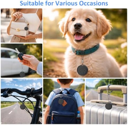 Bluetooth Tracker Tags for iOS & Android | Dual Compatibility with Apple Find My & Google Find Hub - Wireless Locator for Keys, Wallet, Pets, Luggage, 4 Pack