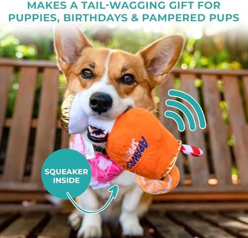 Haute Diggity Dog Apawrol Spritz Plush Dog Toy, Cocktail Parody Chew Toys