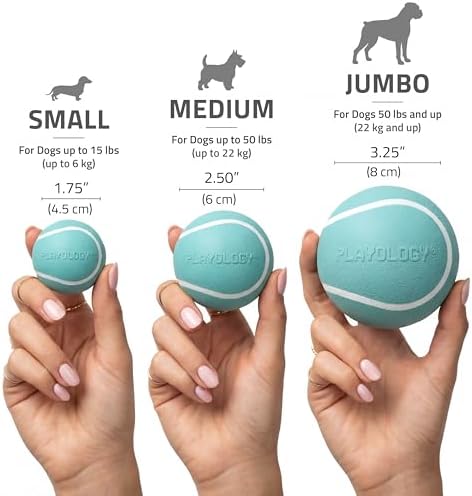 Playology Squeaky Chew Ball Dog Toy - Small, Peanut Butter Scent, 3-Pack