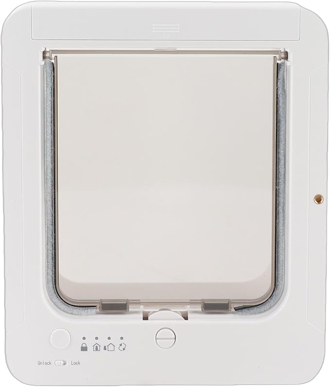 Automatic Sensing Dual Entry Smart Cat Door Easy Cleaning Safe Mechanisms for Pet Owners, Plastic Material