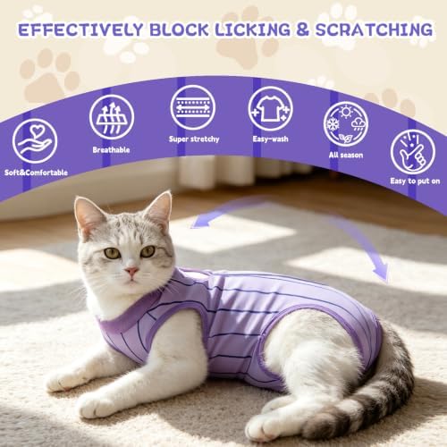 EMUST Cat Recovery Suit, Cat Surgery Recovery Suit Female for Wound Care