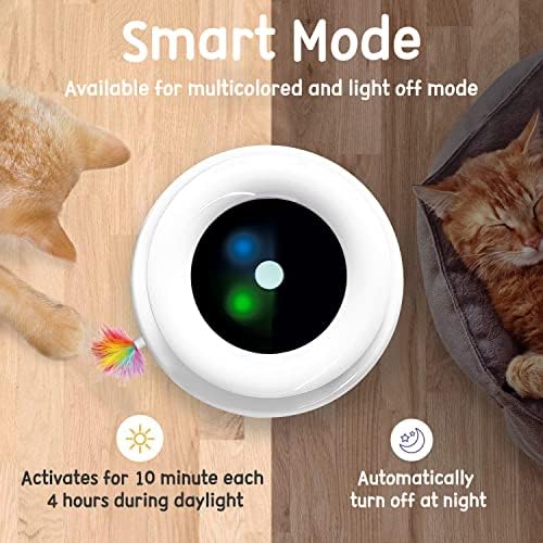 ORSDA 2in1 Interactive Toys for Indoor Cats, Timer Auto On/Off, Cat Toy Balls & Ambush Electronic Cat Mice Toy for Entertainment with 6pcs Feathers, Dual Power Supplies