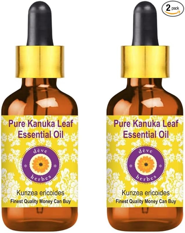 dève herbes Kanuka Essential Oil (Kunzea ericoides) with Glass Dropper Pure | Non-Sticky | Non-Greasy | Lightweight | Men & Women | All Skin Types | Steam Distilled 5ml X 2 (0.33 oz)