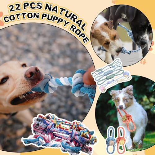 Syhood 60 Pcs Squeaky Dog Toys Bulk Plush Rope, Multicolor, Cute Style