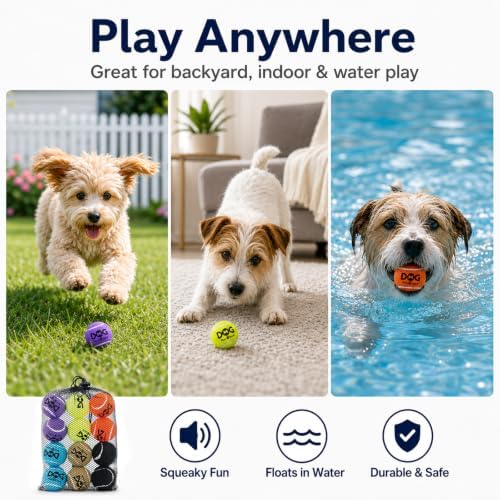 INSUM Tennis Balls for Dogs, 12 Pack Small Medium Dog Toys Balls