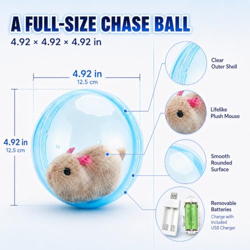 Cat Toys Interactive Smart Ball Automatic Rolling Rush Giant Hamster Moving Indoor Stimulation Wiggly Electronic Bored Adult Self Play Fun Motion Mouse Dog Small Kitten Accessories