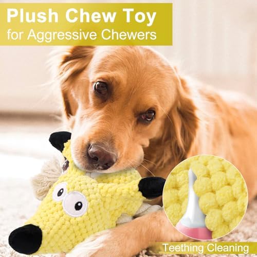 Letsmeet Squeaky Plush Dog Toys - Rope-Designed Interactive Dog Chew Toy for Large Dogs, Puppy Toys for Tug of War, Durable Pet Toys for Dogs