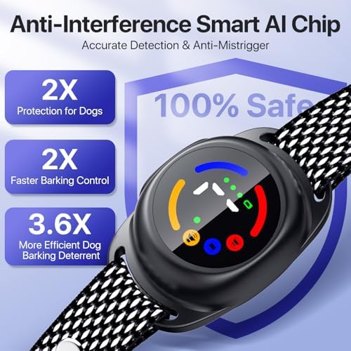 Bark Collar for Small Medium Dogs, Dog Bark Collar with Beep Vibration, IP67 Waterproof Rechargeable Barking Collar with 7 Adjustable Sensitivity (Classic Black, Small)