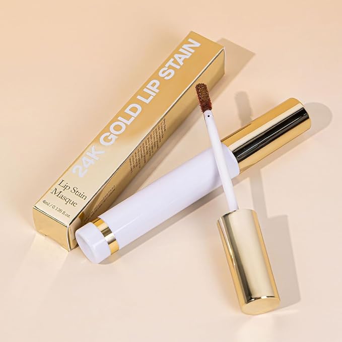 Ruby Red Liquid Matte Lip Liner Stain Peel Off with Tweezer, Long Lasting, Waterproof New Gold Matte Lipstick Lip Gloss Tattoo for Women, Smudge-proof Non-Stick Cup Lip Tint Makeup 03#
