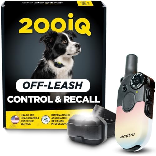 Dogtra 200iQ Remote Training E Collar – 100 Levels, Tone, Vibration, 1/2 Mile Range – Compact, Waterproof, One-Handed Control for Dogs 10 lbs+ – Lightweight Design for Daily Training – Sunset