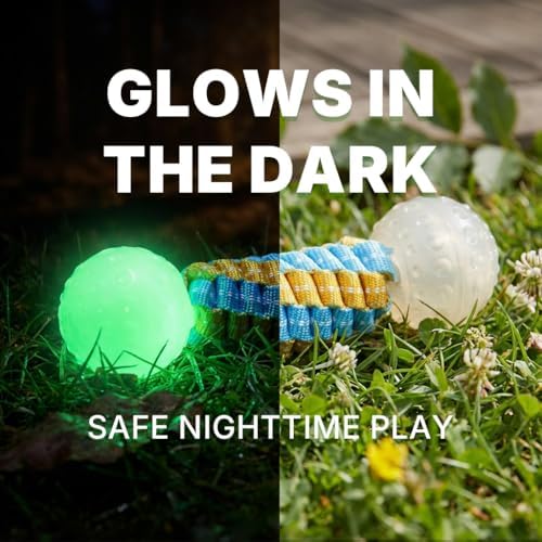 Knot Rope Dog Chew Toys, Glow in the Dark Dog Bone Toys, Dog Teething Toys