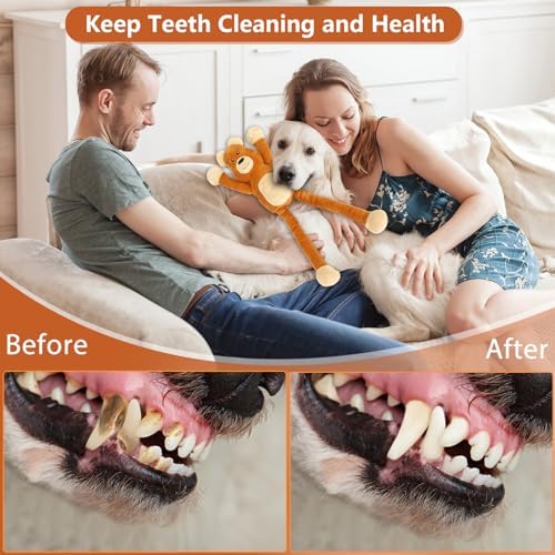 Drmstow Large Squeaky Dog Toys, Tough Tug-Pull Interactive Puppy Toys, Plush Dog Chew Toys for Small, Medium and Large Dogs