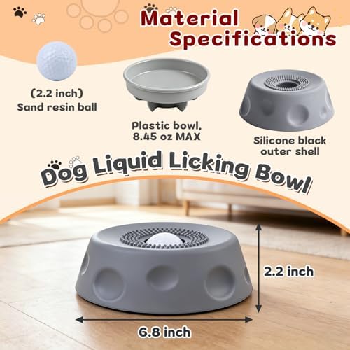 Zenflux Dog Licking Bowl with Rolling Ball, Dog Lick Bowl for Liquid Treats