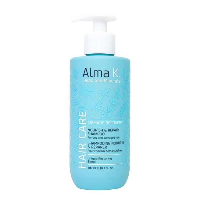 Alma K Nourish and Repair Shampoo - Moisturizing Shampoo for Women - Hair Growth Shampoo - Hydrating Shampoo with Argan Oil, Shea Butter - 10.1 oz