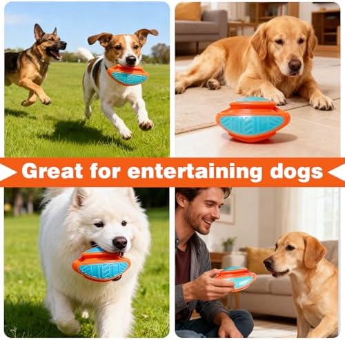 Dog Chew Toy – Durable Silicone Squeaky Toy for Dogs, Interactive Puppy Teething Toy, Dental Cleaning Chew & Fetch Toy for Small Medium Large Dogs